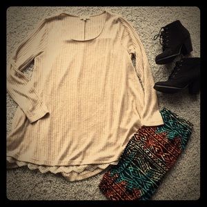 Cream tunic with lace